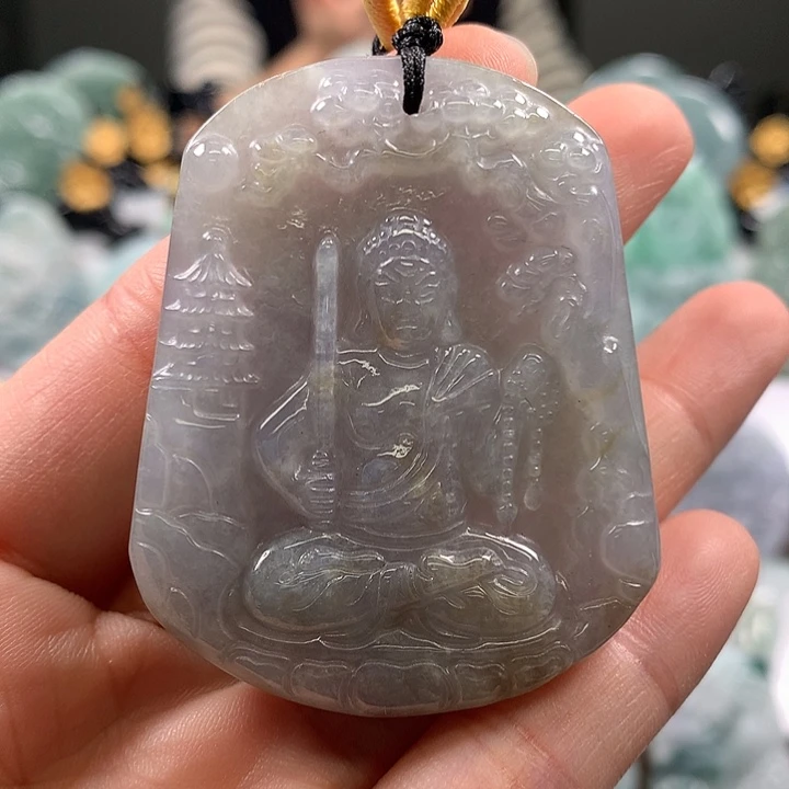 翡翠未镶嵌颈饰不动明王福利卡厚装8.8