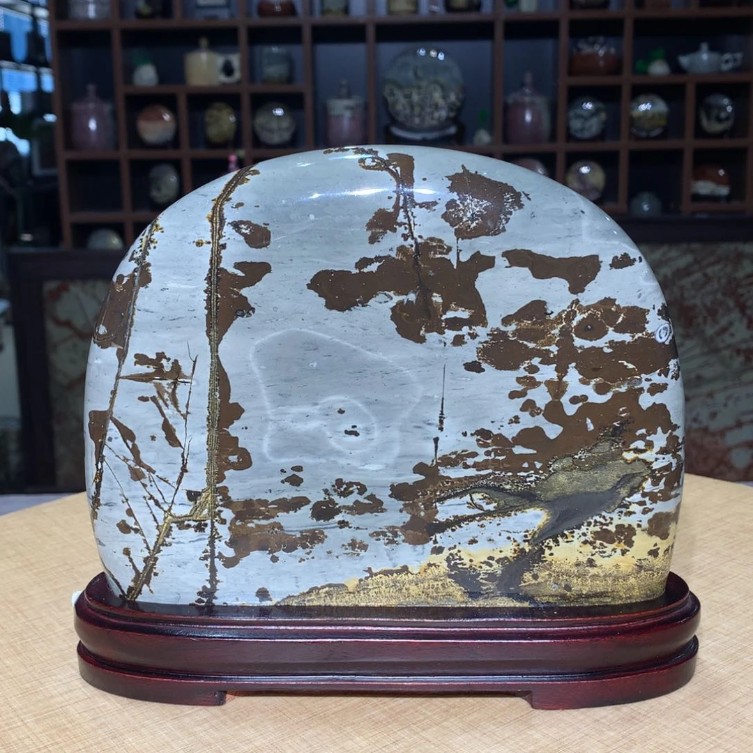 紫砂广西国画石摆件，收藏观赏