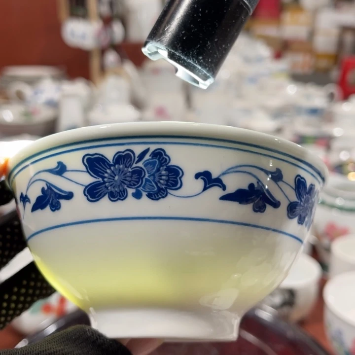 陶瓷醴陵群力釉下青花5寸饭碗