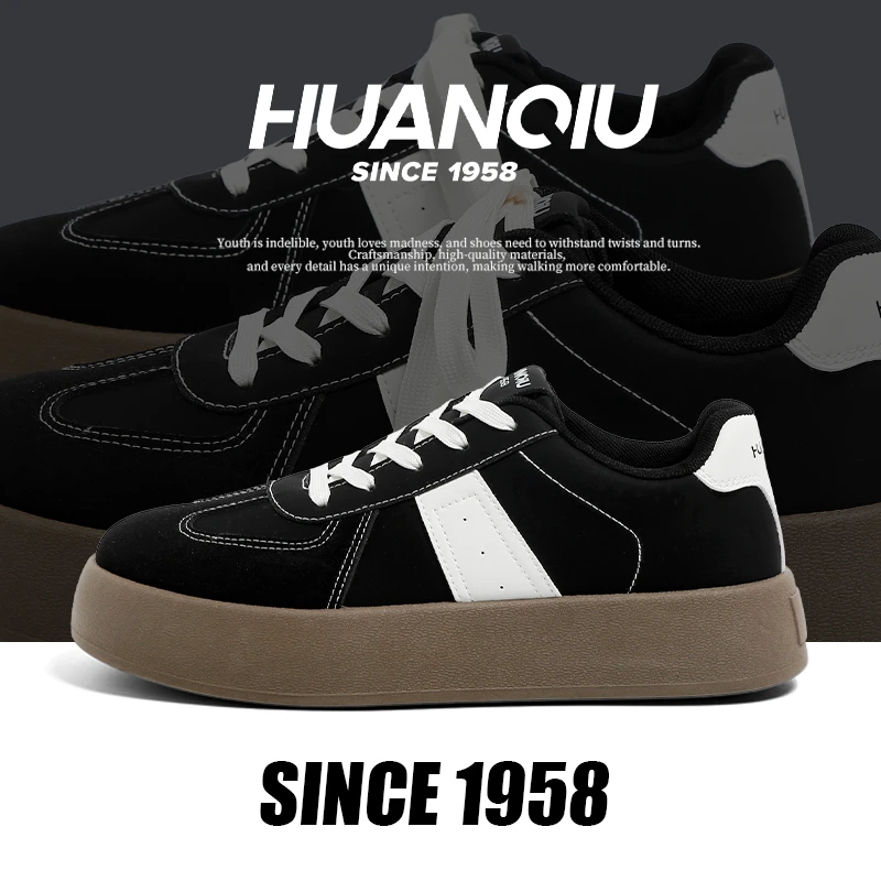 环球厚底德训鞋子男款2026新款春季潮流休闲情侣板鞋运动时尚男鞋