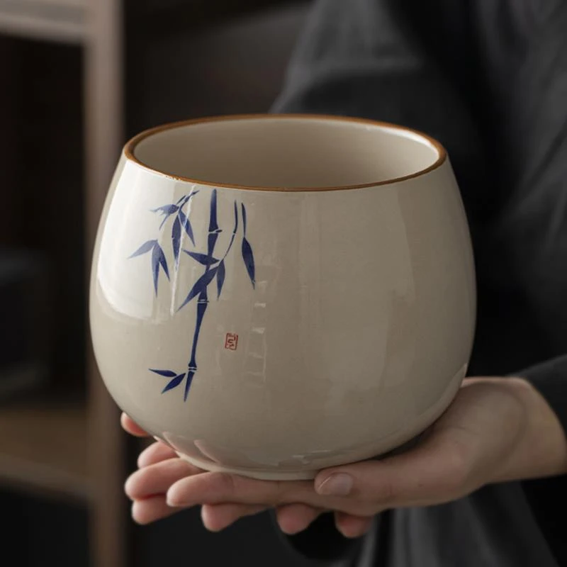 高端茶洗茶渣缸陶瓷建水小大号水盂废水桶烟灰缸茶具配件茶水缸