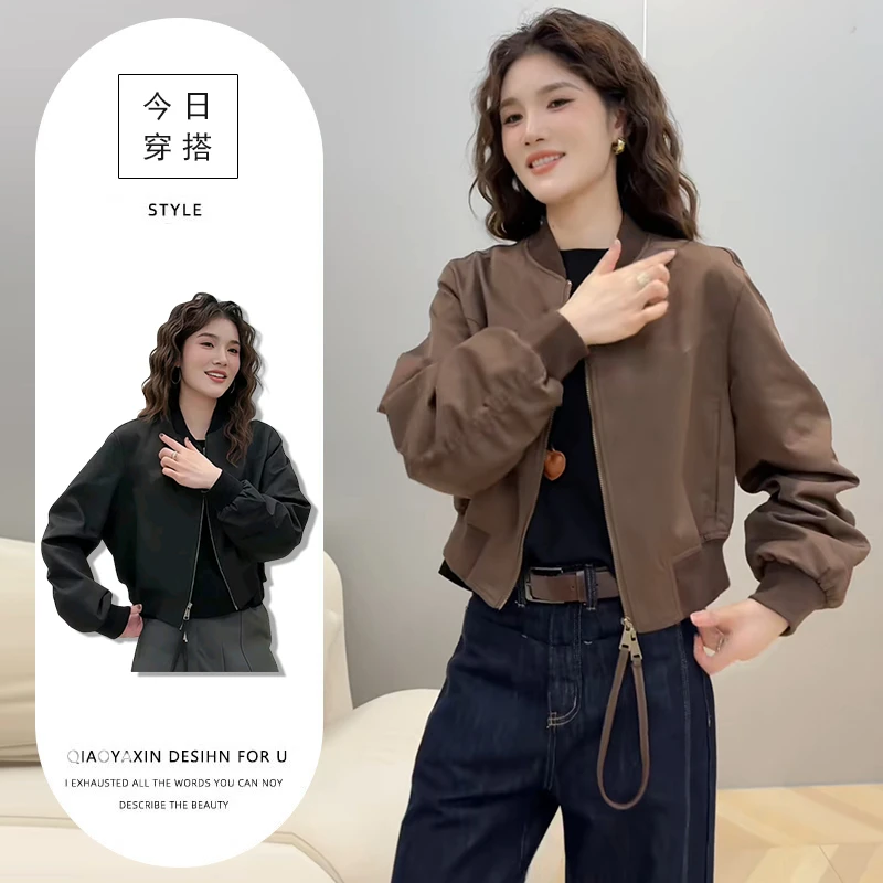 盐系简约百搭宽松减龄长袖外套女2025秋冬新款时尚短款开衫上衣潮