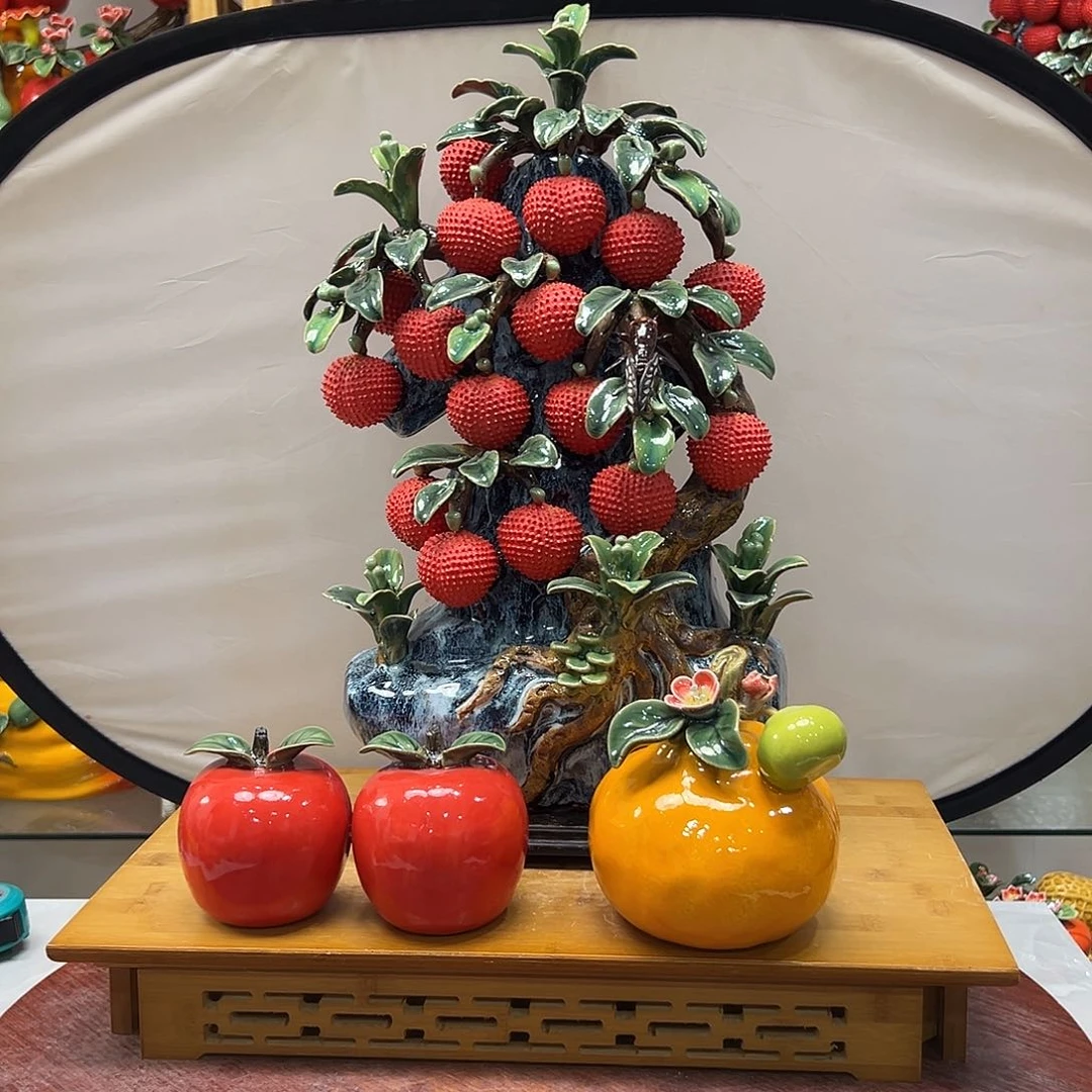 陶瓷满堂红高度51送橘子苹果