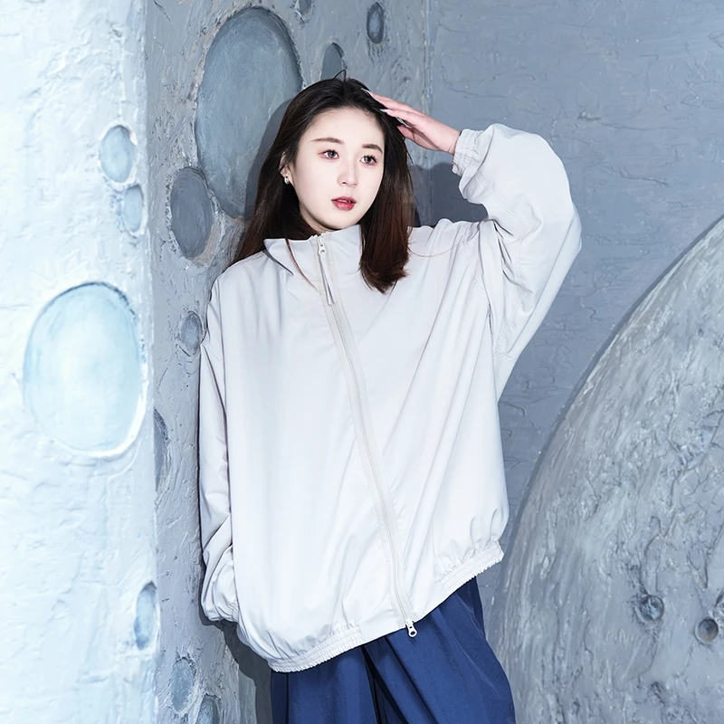 25早春新款字母刺绣宽松拉链外套男女同款百搭显瘦休闲夹克薄款