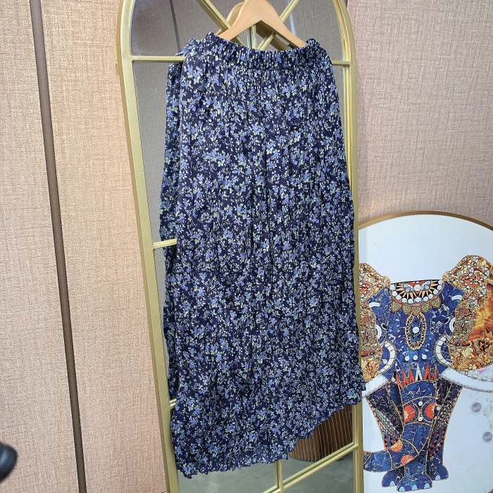 BQ272孕妇蓝色碎花半身裙90-140