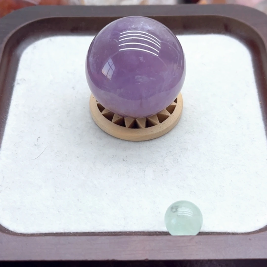 未镶嵌珠宝半成品水晶75 巴西紫水晶球35mm