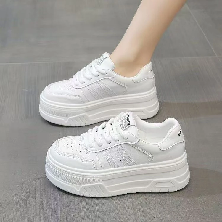 【运费补贴】时尚精品女款舒适韩版系带厚底小白鞋平底休闲鞋812