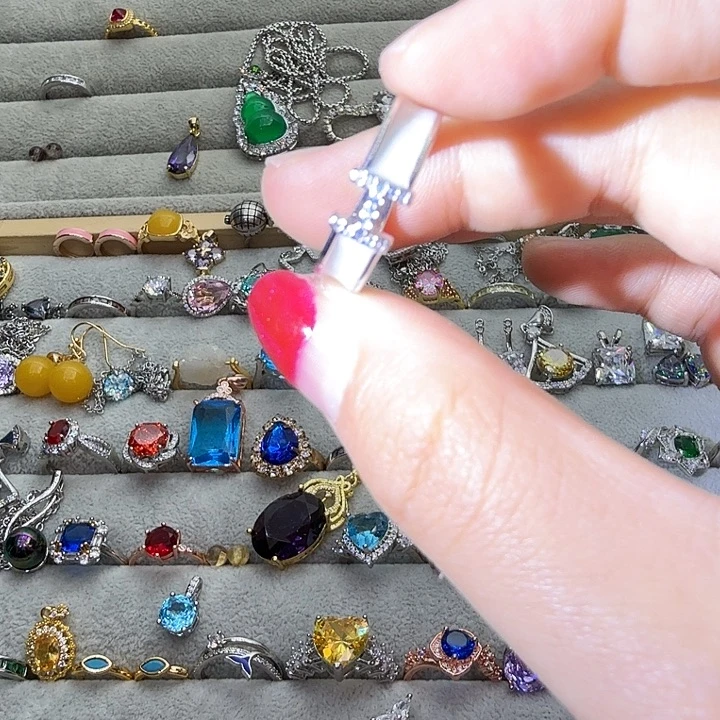 银S925镶嵌戒指水晶