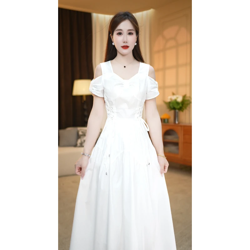 【连衣裙】夏季新款气质显白修身简约通勤中长款连衣裙M-4XL