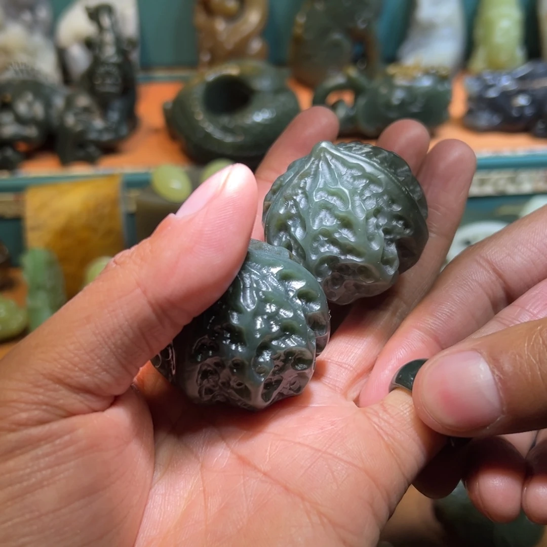 和田玉足银镶嵌挂件