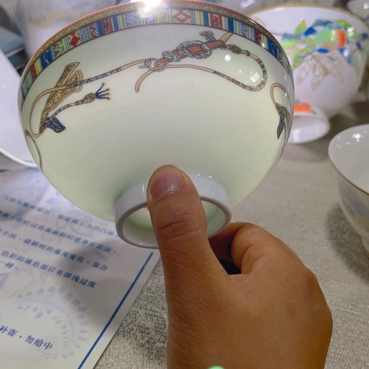 瓷片爱马仕五寸碗六个高白瓷