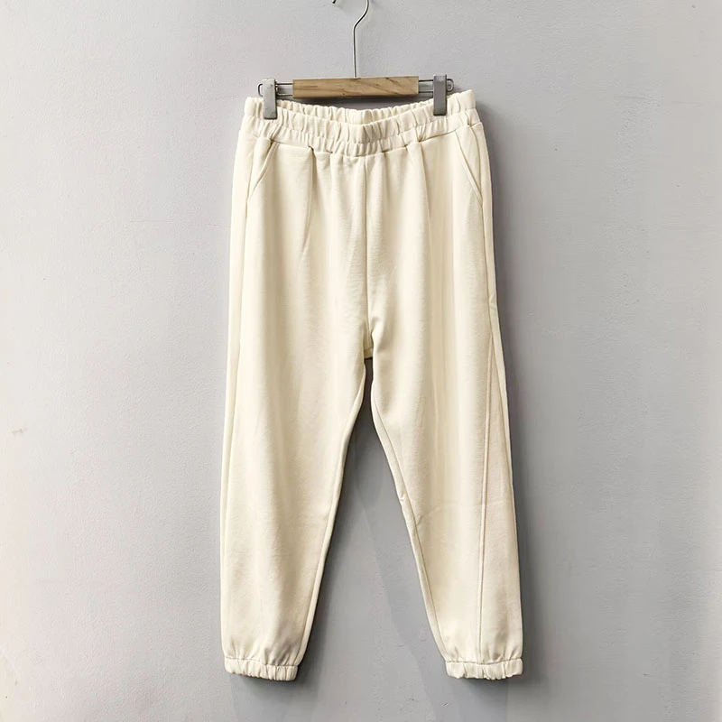 MZ1011简约松紧腰休闲束脚卫裤大码女装胖mm百搭显瘦运动裤显瘦春