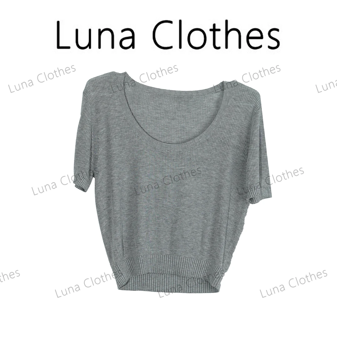 张妍LUNA‘100莱赛尔圆领简约百搭针织衫4037