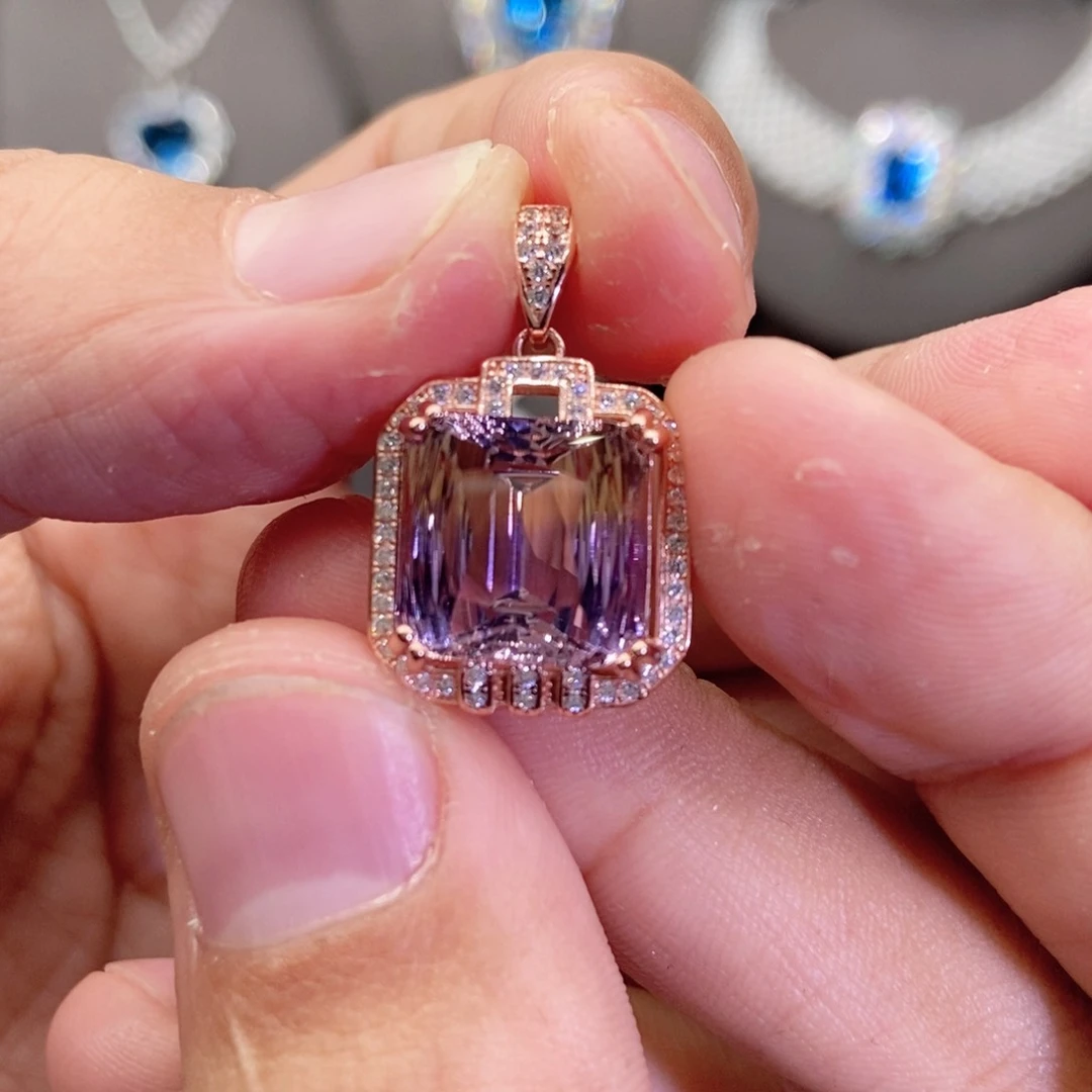 水晶颈饰银S925镶嵌魅***者