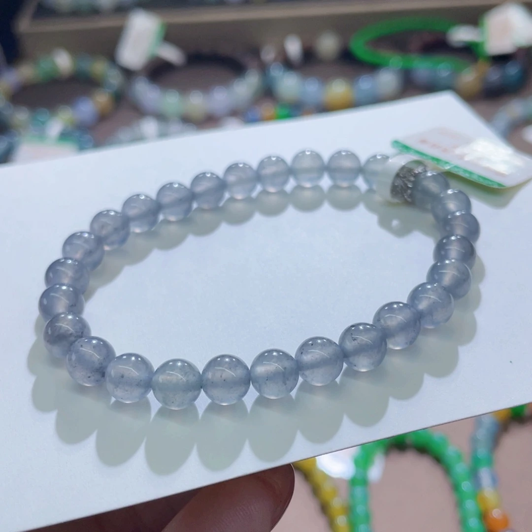 未镶嵌手链翡翠黑钢卡6.5