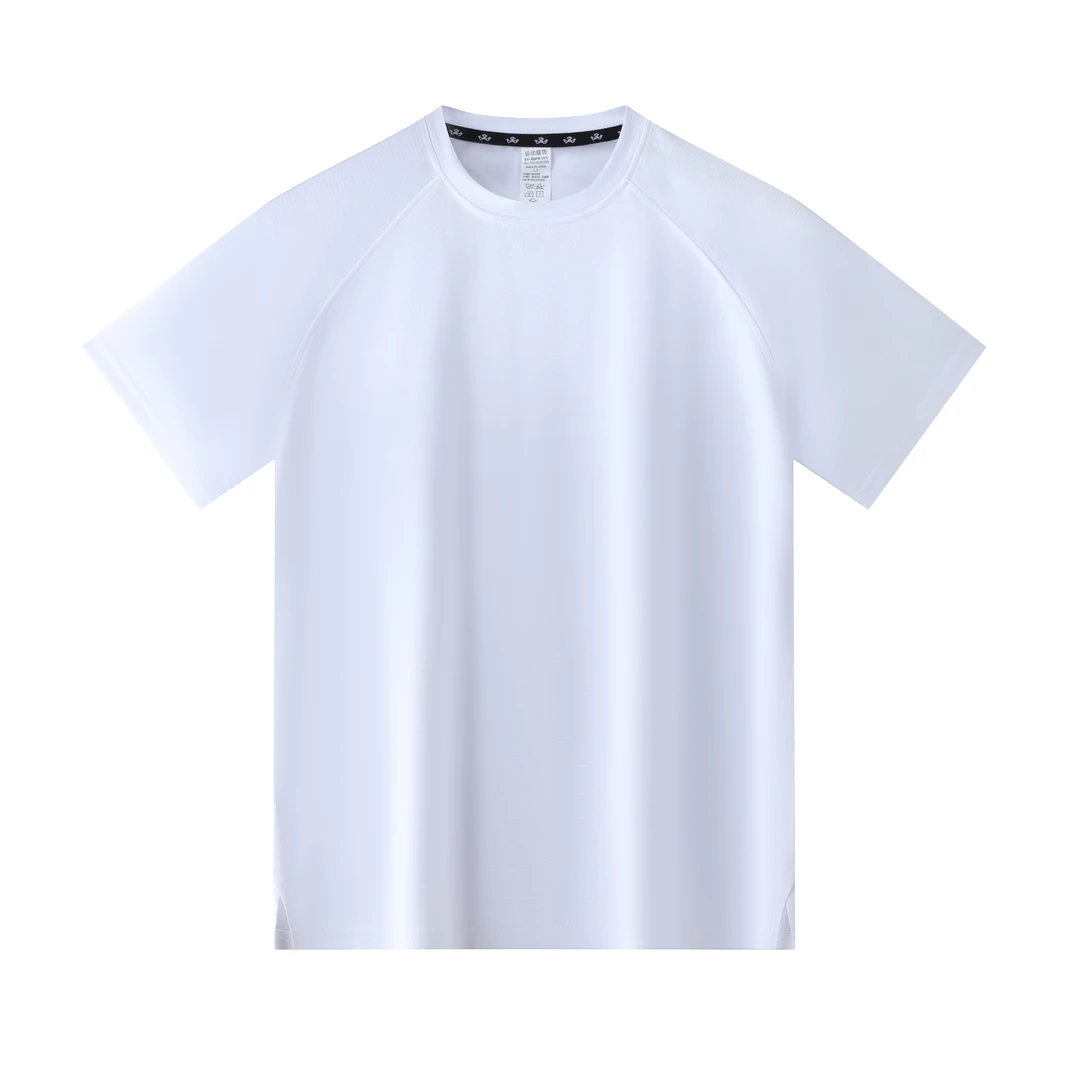 【715#亚码】衣角开叉 短袖T恤 透气男圆领速干运动