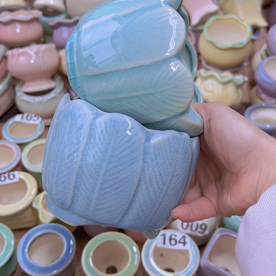 红陶陶瓷花盆当场满12包邮