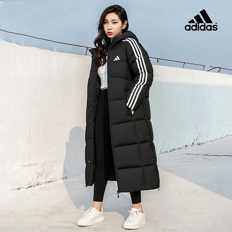 【冬日穿搭】阿迪达斯羽绒服男女款保暖长款防风运动夹克外套KC2498