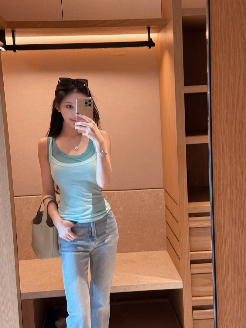 GABBY 马卡龙色系两件套吊带背心L1435