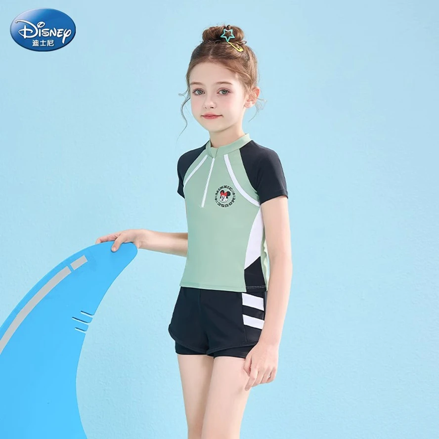 儿童泳衣女夏季新款分体游泳衣中大童透气舒适游泳套装