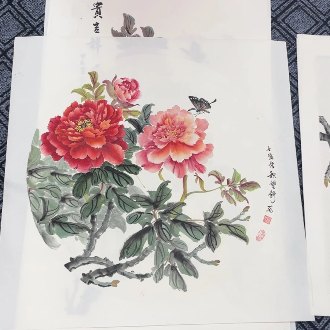 有***8国画望舒老师四尺斗方花鸟琪