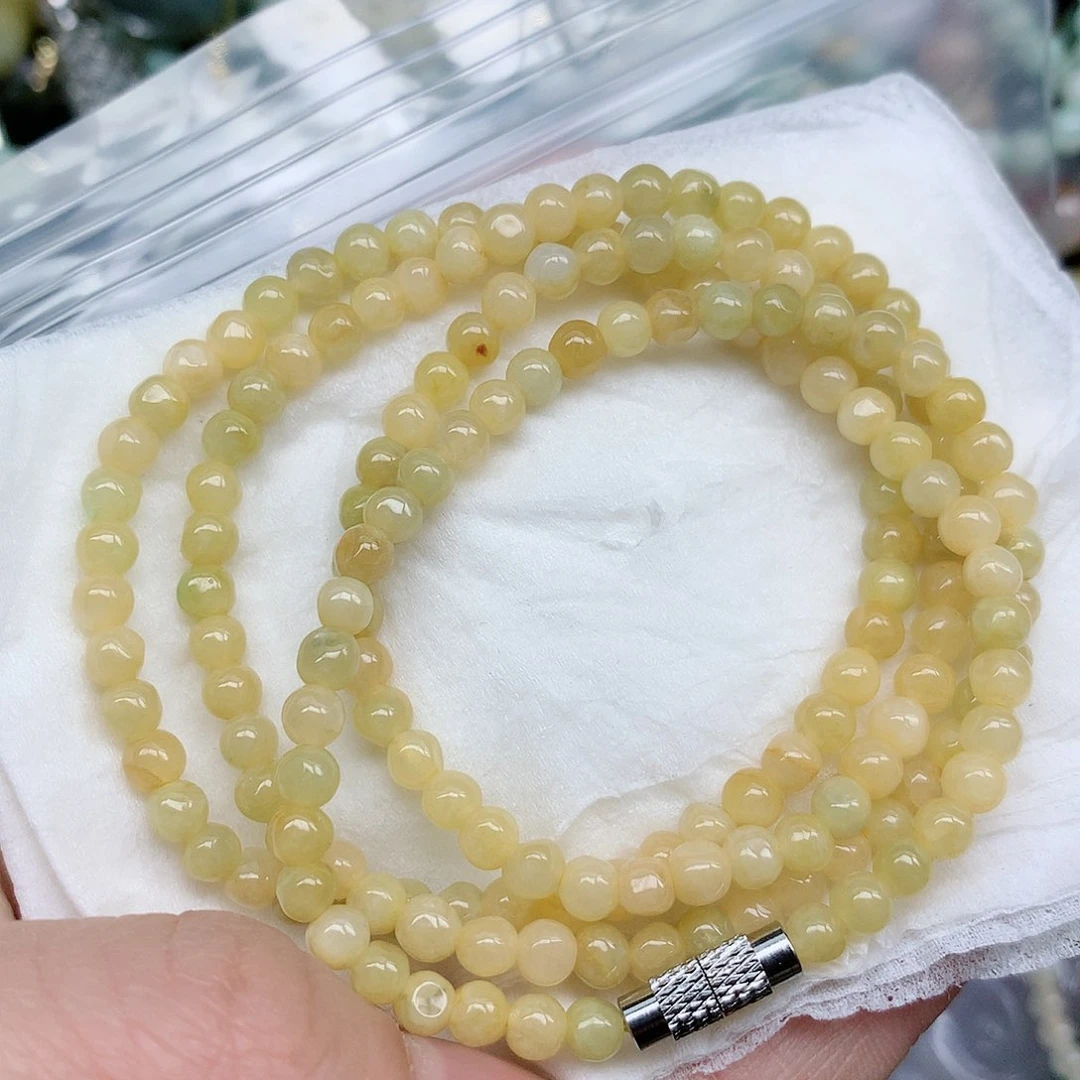 翡翠颈饰足银镶嵌翡翠