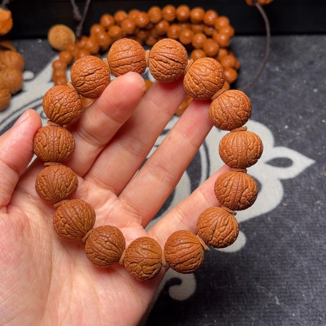 桃核手串龙纹仿古16
