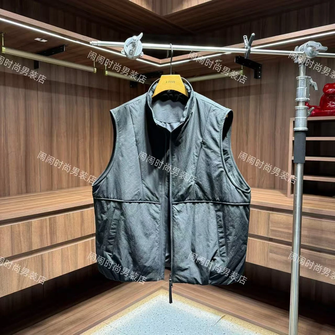 2025冬季新款美式复古立领潮牌工装多口袋设计棉马甲马夹爆款秋冬