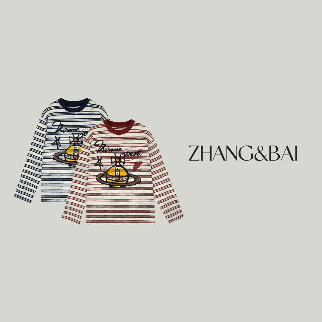 zhang&bai25&SS高定 | 【关于星球】卡通圆领长袖衫减龄活力百搭