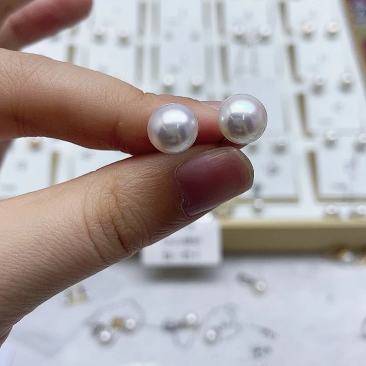 淡水珍珠耳饰银S925镶嵌小*
