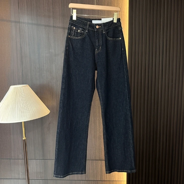 喵喵家 春秋新款粉线时尚休闲牛仔裤