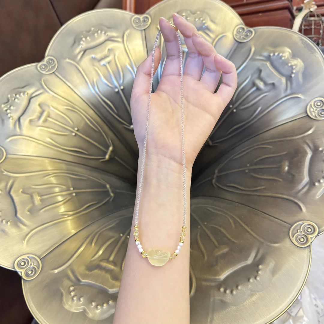 源源手作*黄水元宝项链