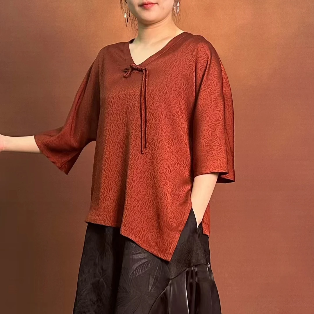 【霞姐甄选】Yu88804新款橙色流苏设计师款时尚上衣