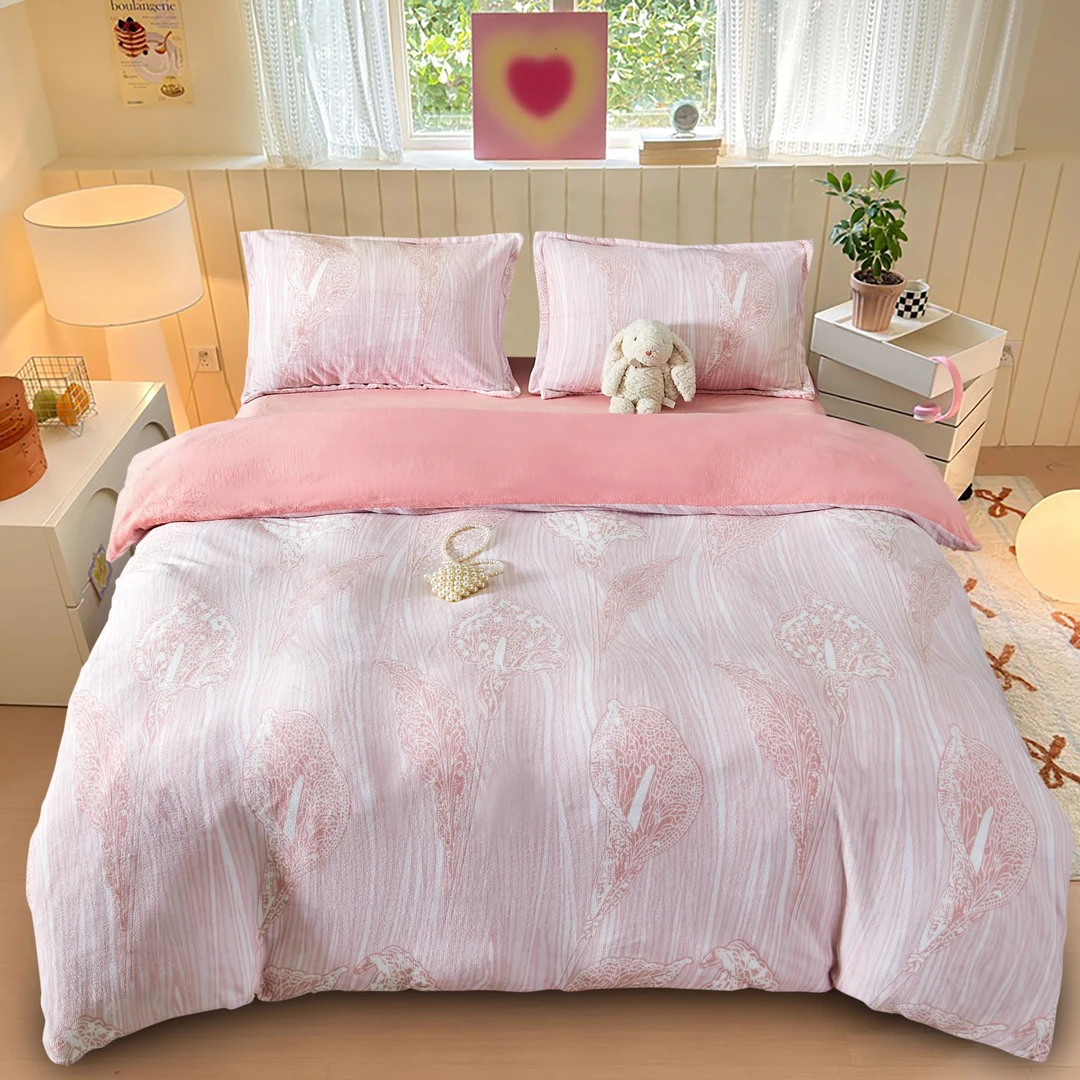 柔云轻奢牛奶绒床上四件套高克重加绒加厚双面牛奶绒