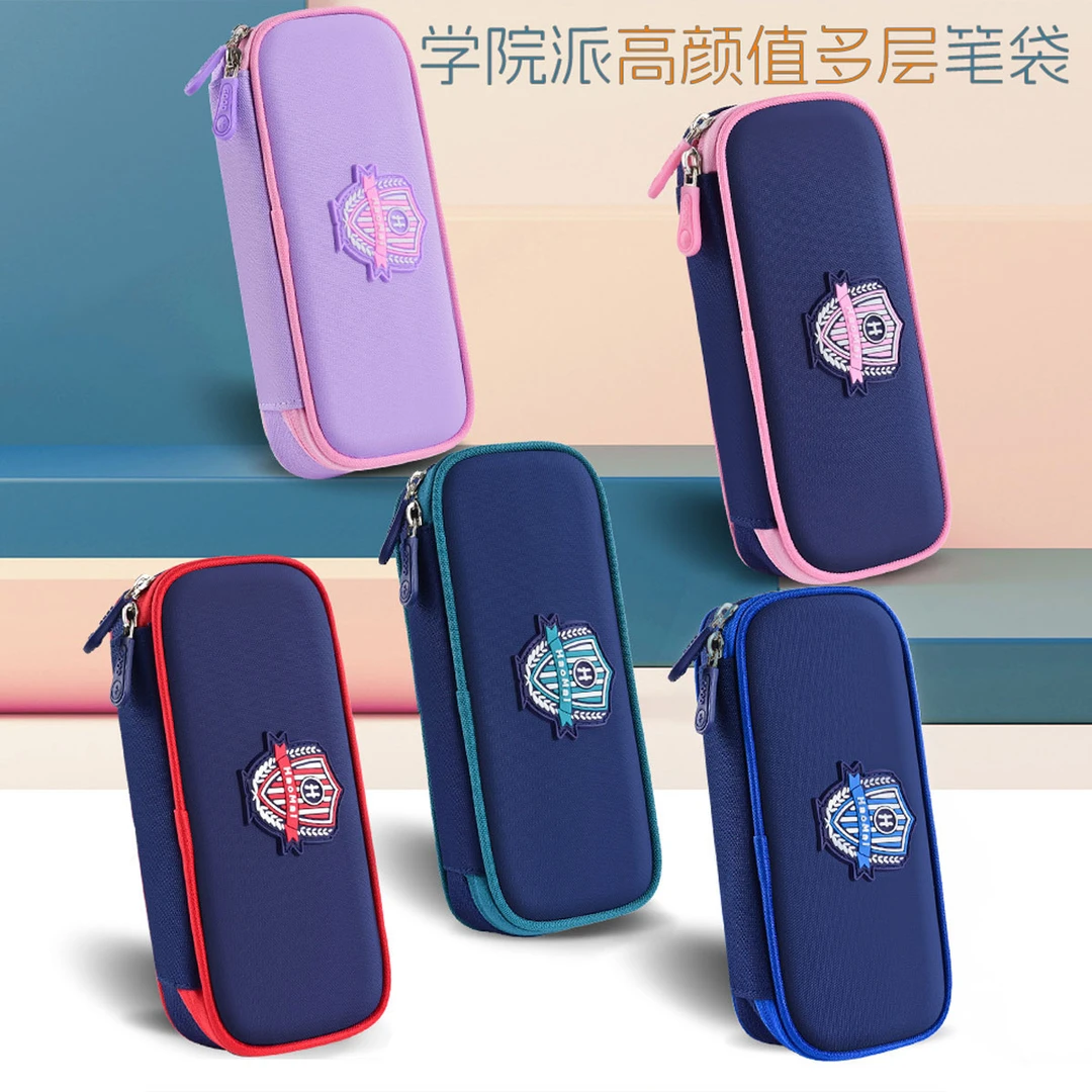 韩版小学初中生男女孩可爱潮流双层简约文具铅笔盒布袋大容量收纳