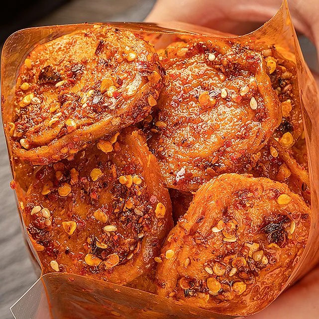 全网爆款【里奈烤面筋片麻辣条即食手工面筋圈休闲追剧解馋小零食