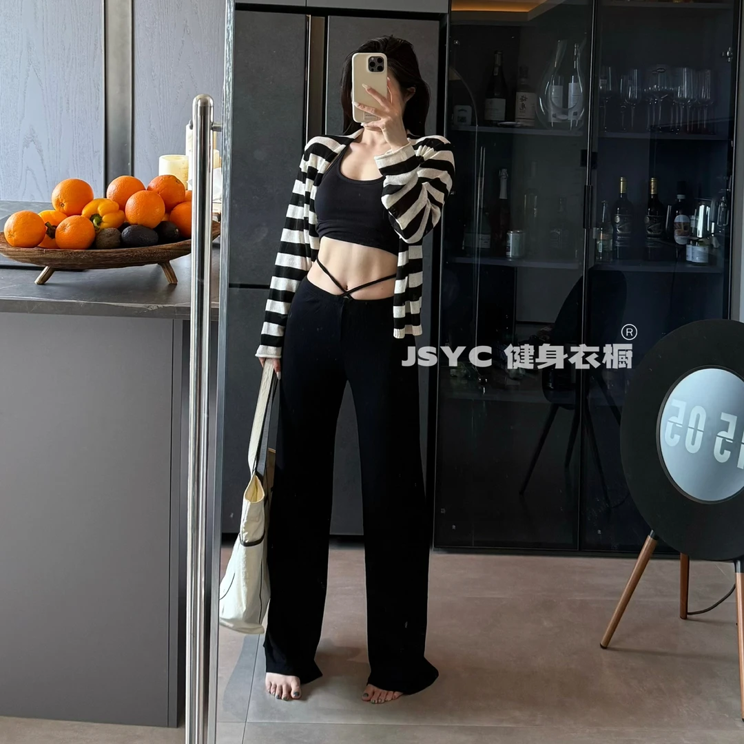 JSYC健身衣橱-抖抖裤春夏垂感直筒宽松运动休闲100cm裤长裤