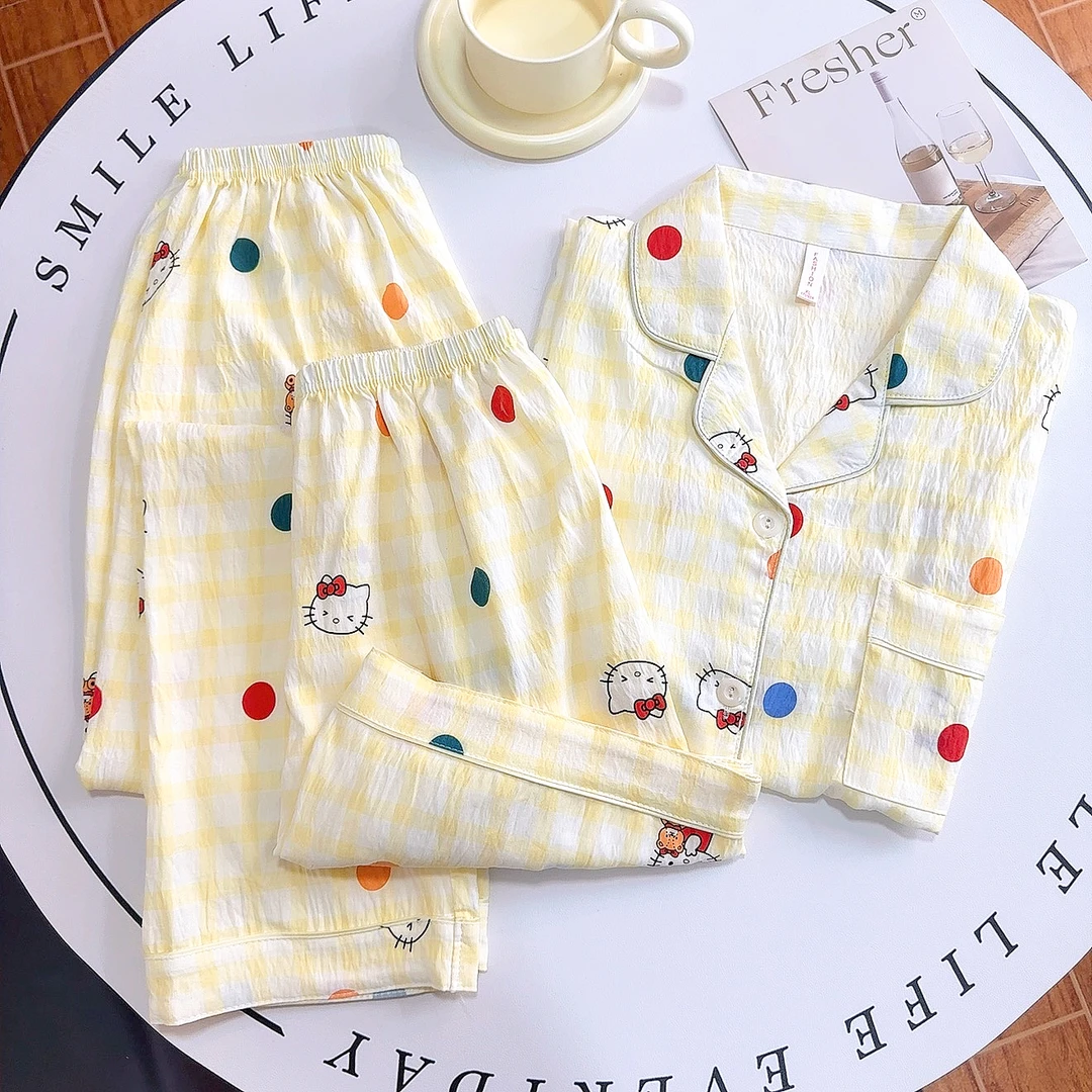 三件套/云朵棉2025年新款短袖睡衣女夏季可爱少女卡通宽松家居服