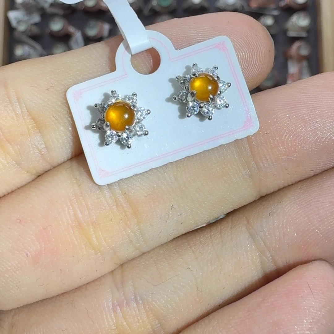 翡翠银S925镶嵌戒指天然缅甸翡翠A货