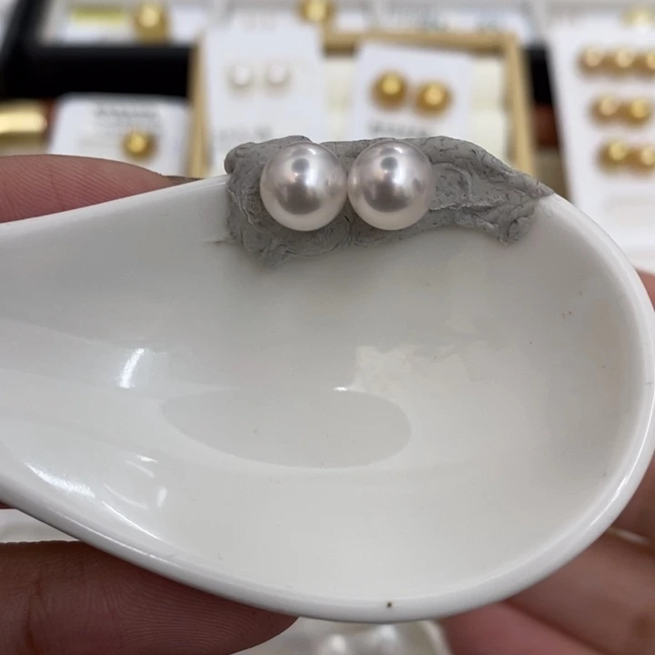 海水珍珠裸珠海水ak正圆天女光7.8