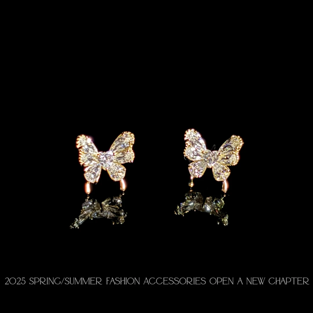 925银耳饰 镀k金 2025款C7205【仲夏之梦蝶】Jeannie zoo 耳钉