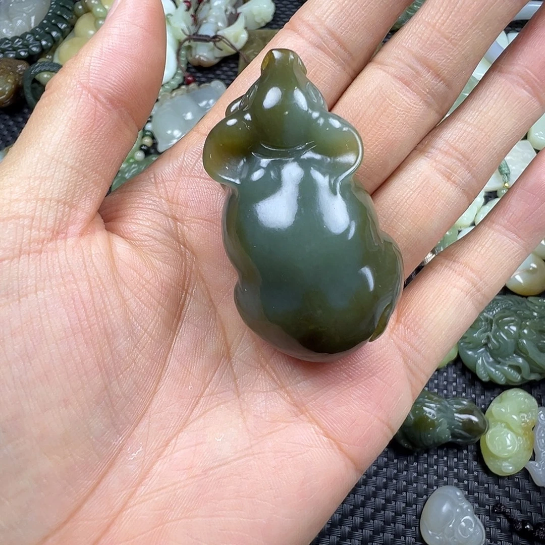 和田玉未镶嵌吊坠(不含链)卡54.5