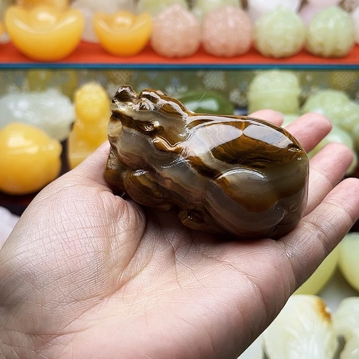 巧***巧石材貔貅手把摆件