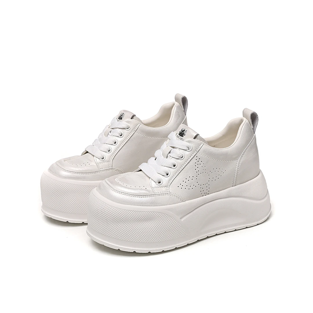 增高8CM2025夏季新款女鞋时尚百搭小个子休闲娃娃头板鞋1868