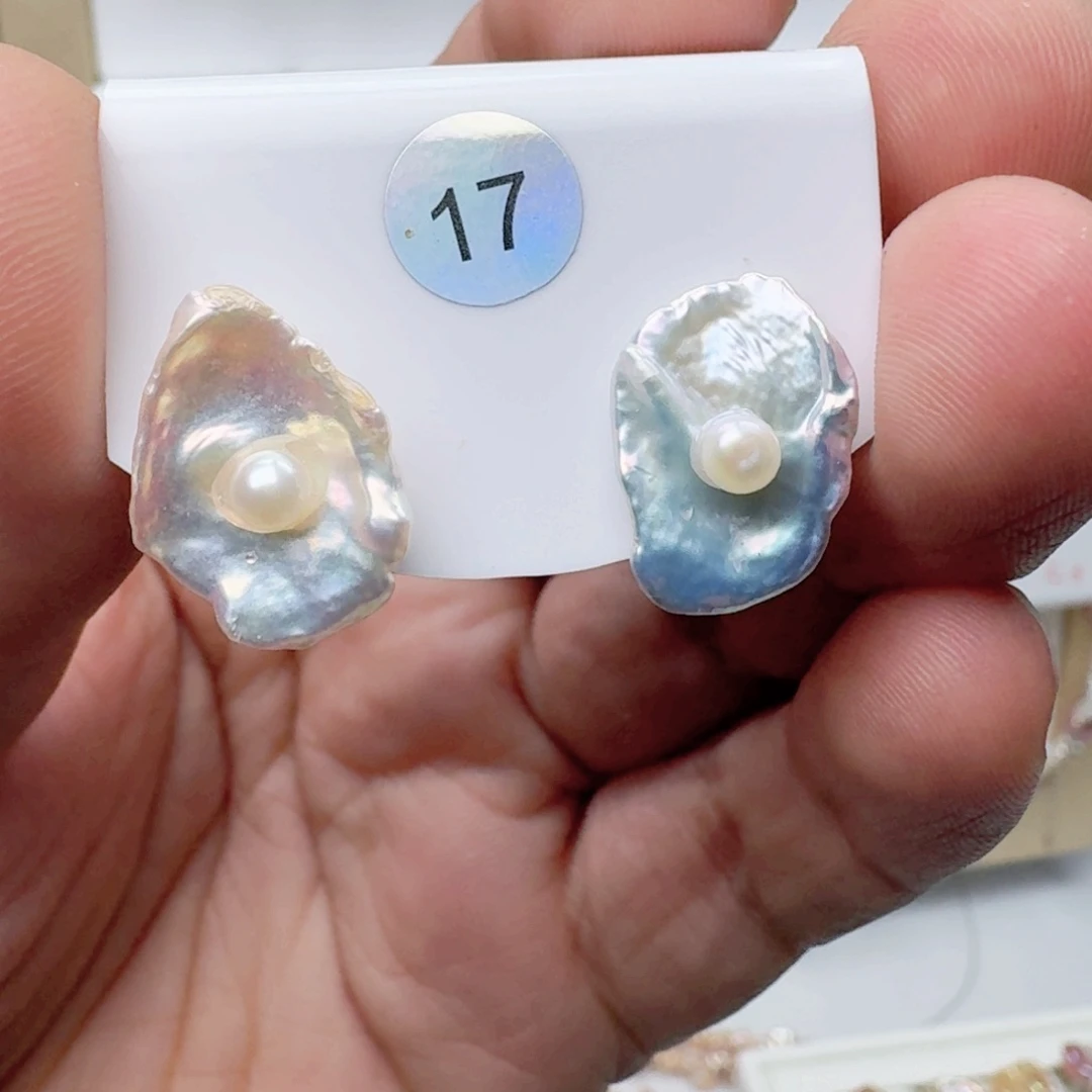 Y***o淡水珍珠耳饰银S925镶嵌