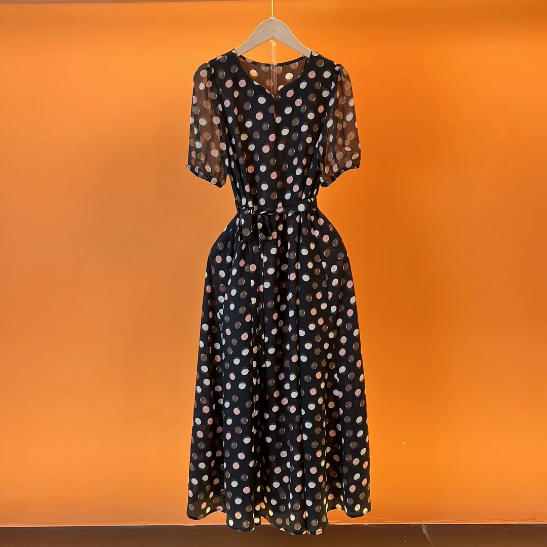 【老杨专属】2025夏季新款法式优雅设计师款收腰显瘦连衣裙-5502-65