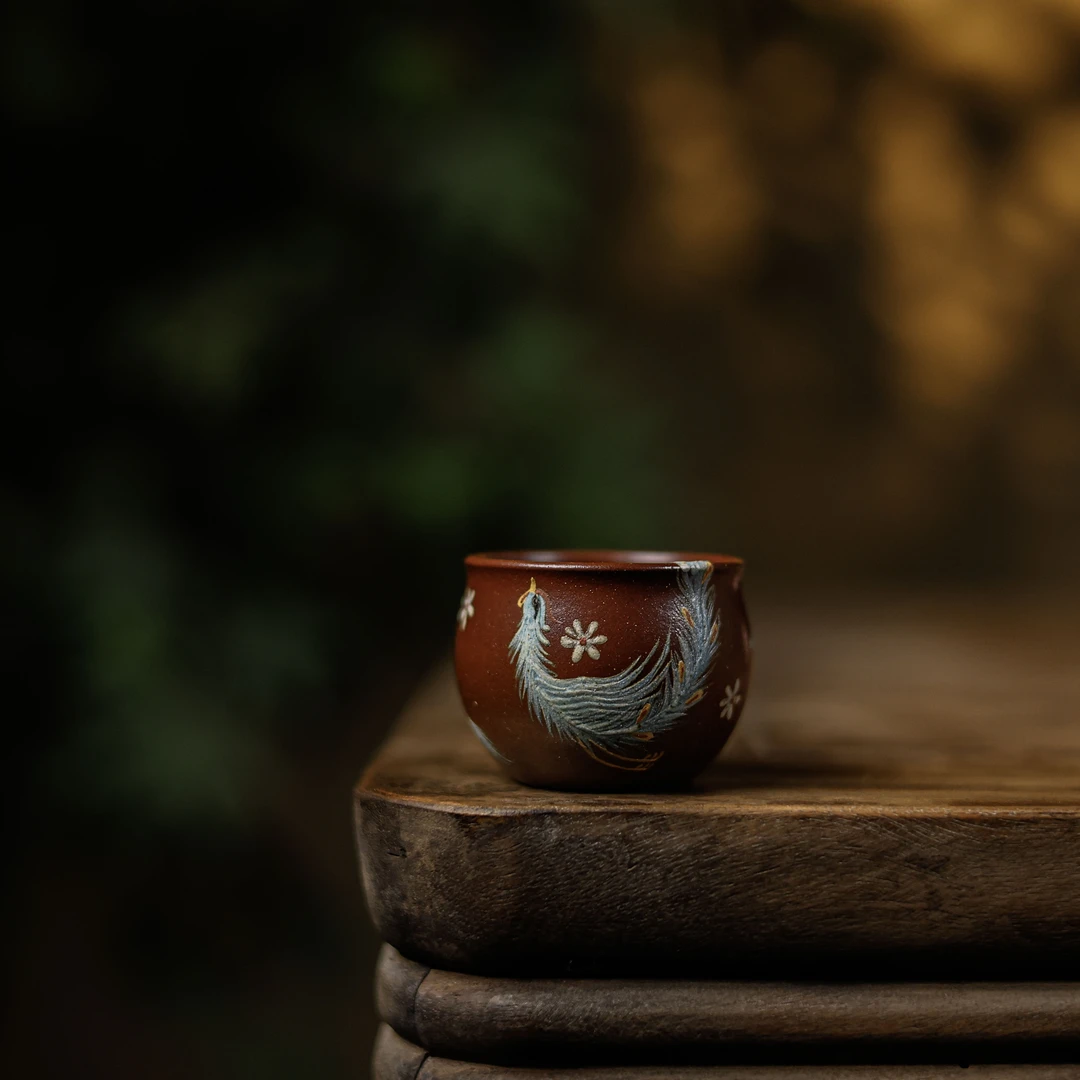 阿茶  朱泥凤凰杯（观羽0586）
