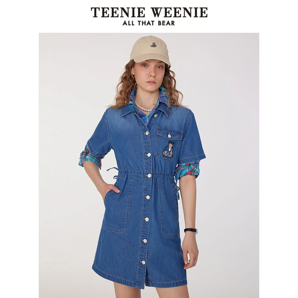 *TeenieWeenie小熊女牛仔连衣裙25松弛休闲时髦短袖裙TTOJ252501T