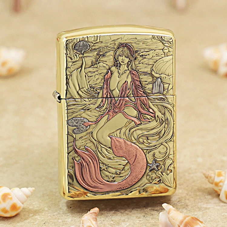 ZIPPO/之宝破法者美人鱼原创机器盔甲机男士七夕美女专属DY