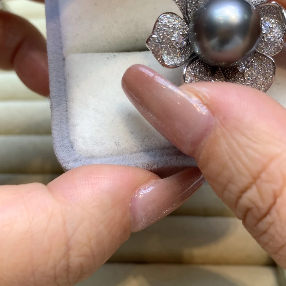 银S925镶嵌戒指海水珍珠